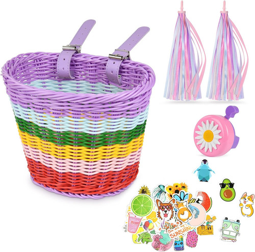 Kids bike basket handwoven - bike,