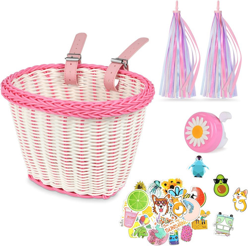 Kids bike basket handwoven - bike,