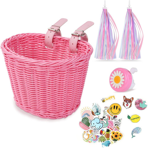 Kids bike basket handwoven - bike,
